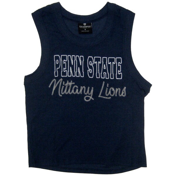 women's navy ribbed tank top with Penn State Nittany Lions